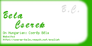 bela cserep business card